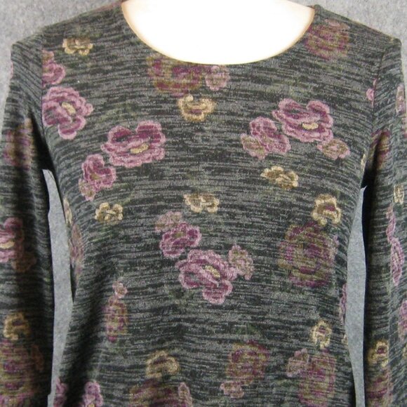 Style & Co Printed Lantern Sleeve Top Black Floral Size PP NWT - Picture 3 of 8